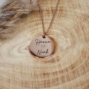 Personalized Necklace - Rose, Gold or Silver Engraving - Fashion Jewelry - Gift