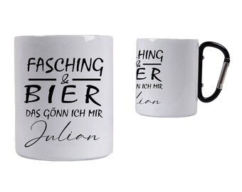 Fasching / Karneval Tasse mit Spruch - Edelstahl