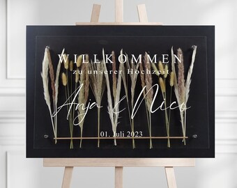Wedding welcome sign made of wood and acrylic glass 700x500 - 600 x 400 mm