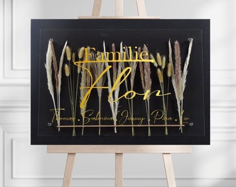 Family sign made of wood and acrylic glass 600x400 and 500 x 300 mm