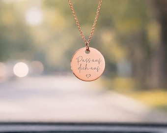 Car chain - lucky charm - Drive safe - take care - drive carefully - rose gold, gold or silver engraving - fashion jewelry - gift