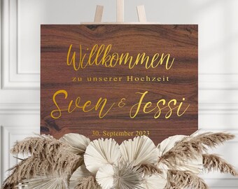 Wooden wedding welcome sign 600x400x18