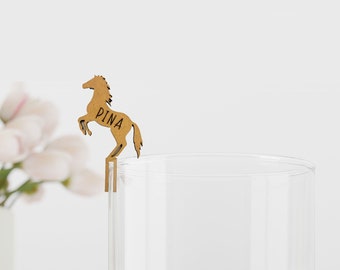 Horse nameplate - glass pendant - place card