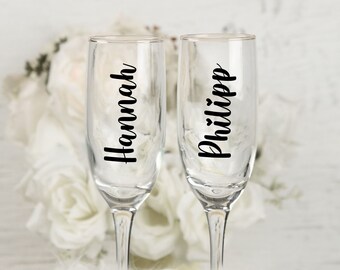 Personalized stickers / labels / stickers for weddings / JGA / baptism / birthday / celebration for champagne glass / wine glass / glass