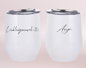 Personalized Thermo Mug Favorite Person Gift Rosé White