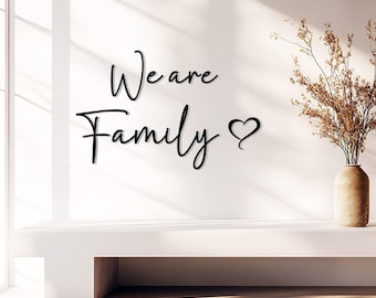 Wall lettering - We are Family - 50 x 32 cm - 3D wall decoration - custom text - decoration - photo wall - wall tattoo - wooden lettering