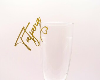 Name plate glass pendant, place cards to hang up