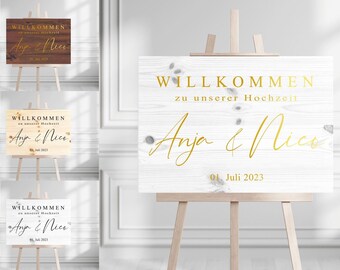 Wooden wedding welcome sign 600x400x18