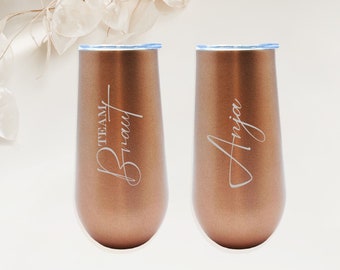 Personalized Laser Engraved Champagne Sparkling Wine Thermo Mug