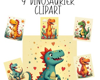 Dinosaur - T-Rex - Clipart - Digital Download - Nursery - Motif -