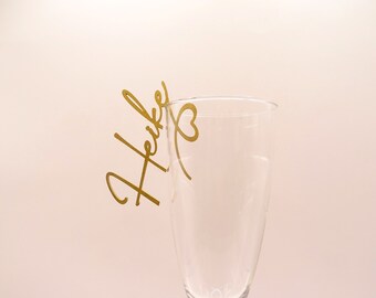 Name plate glass pendant, place cards to hang up