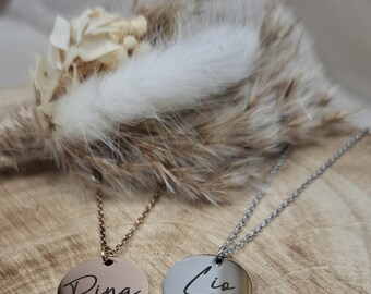 Personalized Necklace - Rose, Gold or Silver Engraving - Fashion Jewelry - Gift
