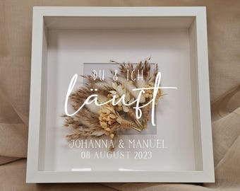 Bridal bouquet frame 3D - picture frame for bridal bouquet - flower frame with saying