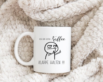 Personalized mug - shut up before the first coffee - gift - coffee - tea