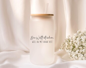 Iced coffee glass | Personalized | Frosted glass | Gift