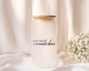 Iced coffee glass | Personalized | Frosted glass | You are simply wonderful