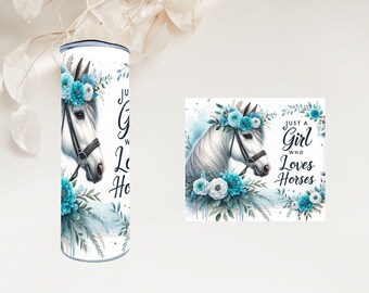 500 ml stainless steel thermos flask with lid - Just a girl who loves Horses