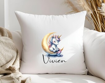 Pillowcase (40.6 x 40.6 cm) - Unicorn Motif - Personalized - Gift