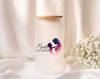 Iced coffee glass | Personalized | Frosted glass | Mom you are wonderful