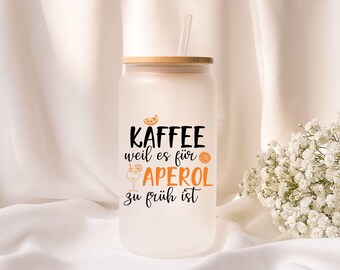 Iced coffee glass | Personalized | Frosted glass | Aperol | Summer | Beach | Cocktail |