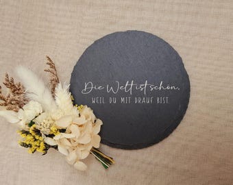 Slate Coaster - Engraved - Gift