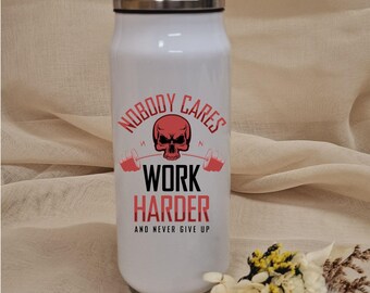 Personalized thermos flask with folding straw - 350 ml - stainless steel - sports - to-go - kindergarten - school - leisure - fitness - motif