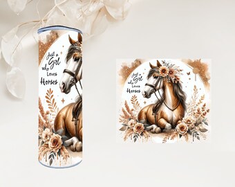 500 ml stainless steel thermos flask with lid - Just a girl who loves Horses