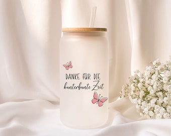 Iced coffee glass | Kindergarten teacher | Thank you for the colorful time | Milk glass | Gift | Personalized