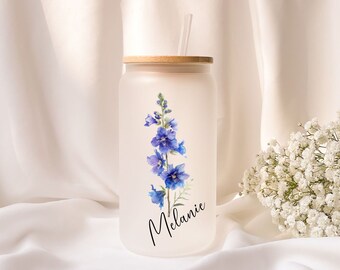 Iced coffee glass | Personalized | Frosted glass