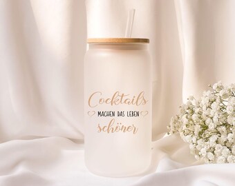 Iced Coffee Glass | Personalized | Frosted Glass | Gift | Cocktails | Summer | Beach |
