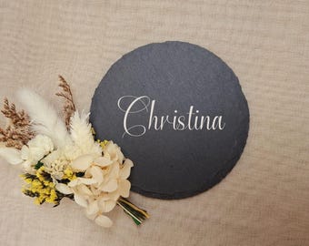 Slate Coaster - Engraved - Personalized - Gift