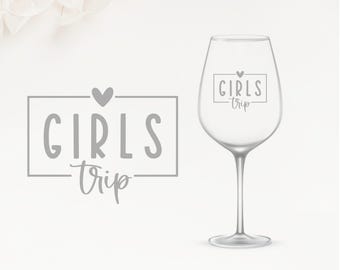 Wine glass - Engraved - Girls Trip - Gift - Cocktail - Summer - Party