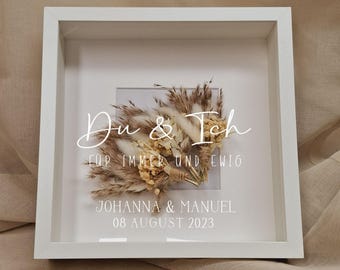Bridal bouquet frame 3D - picture frame for bridal bouquet - flower frame with saying