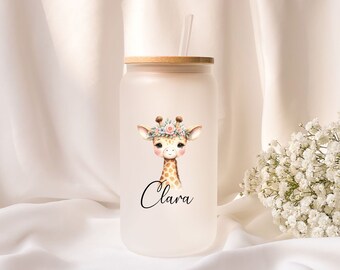 Iced coffee glass | Personalized | Frosted glass