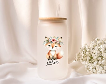 Iced coffee glass | Personalized | Frosted glass