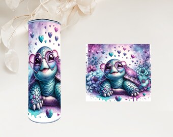 Thermo mug 500 ml stainless steel with lid - turtle