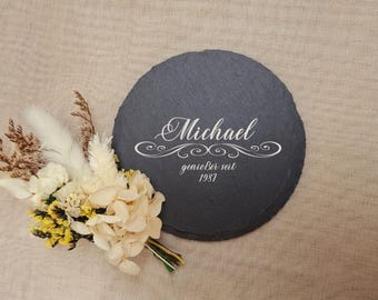 Slate Coaster - Engraved - Personalized - Gift