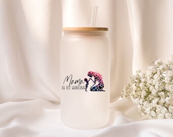 Iced coffee glass | Personalized | Frosted glass | Mom you are wonderful