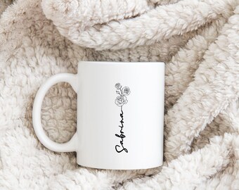 Personalized Mug - Flower - Gift - Coffee - Tea