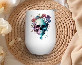 Thermo mug - skull - own text - gift - personalized