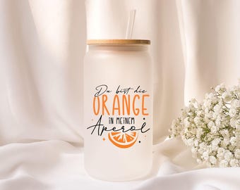 Iced coffee glass | Personalized | Frosted glass | Aperol | Summer | Beach | Cocktail |