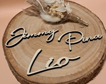 Name tag, table names, place cards