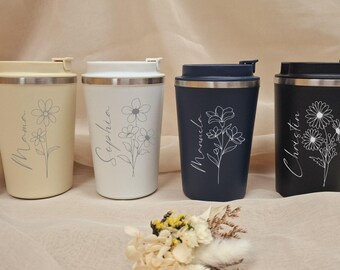 Coffee Mug - Thermo - Personalized - Engraved - Gift - ToGo - Drinks - Outdoor