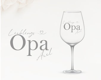 Wine glass - Engraved - Favorite Grandpa