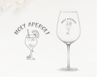 Wine glass - Engraved - Holy Aperol
