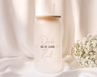 Iced coffee glass | Personalized | Frosted glass | Gift
