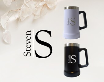 Laser Engraved Stainless Steel Beer Mug - Personalized