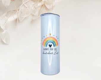 Thermo mug - 500 ml stainless steel with lid - kindergarten teacher - thank you for the colorful time - gift