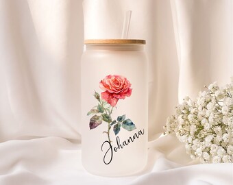 Iced coffee glass | Personalized | Frosted glass