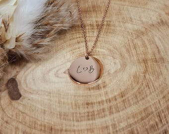 Personalized Necklace - Rose, Gold or Silver Engraving - Fashion Jewelry - Gift